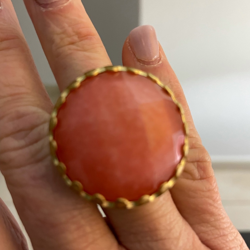 Sheila Fajl Glow faceted coral ring